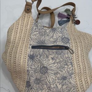 Sakroots Crochet Floral Hobo with Tassel Detail